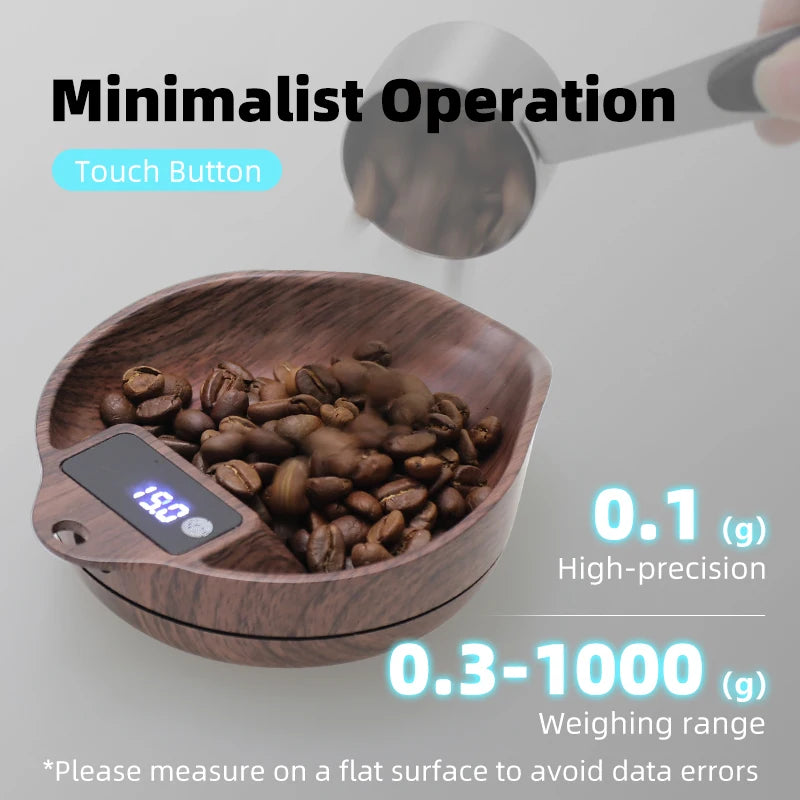 KŌHI-Home Digital Coffee Scale – Precision Bean & Espresso Scale with Display Tray (0.1 g Accuracy)
