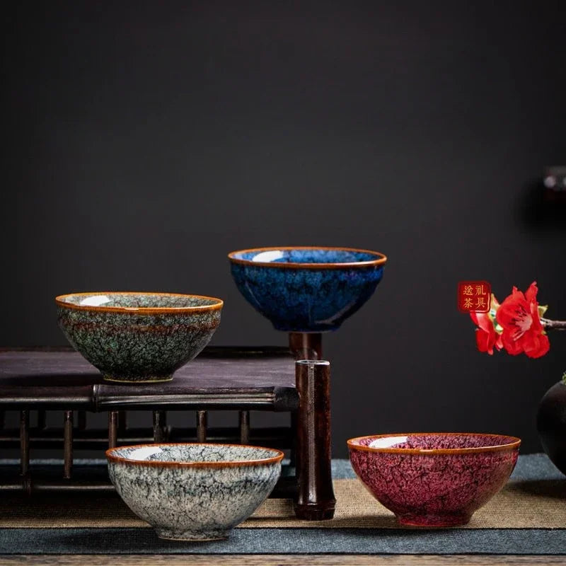 KŌHI-Home Four Seasons Kiln-Transformed Ceramic Tea Cups – Gift Set of 4