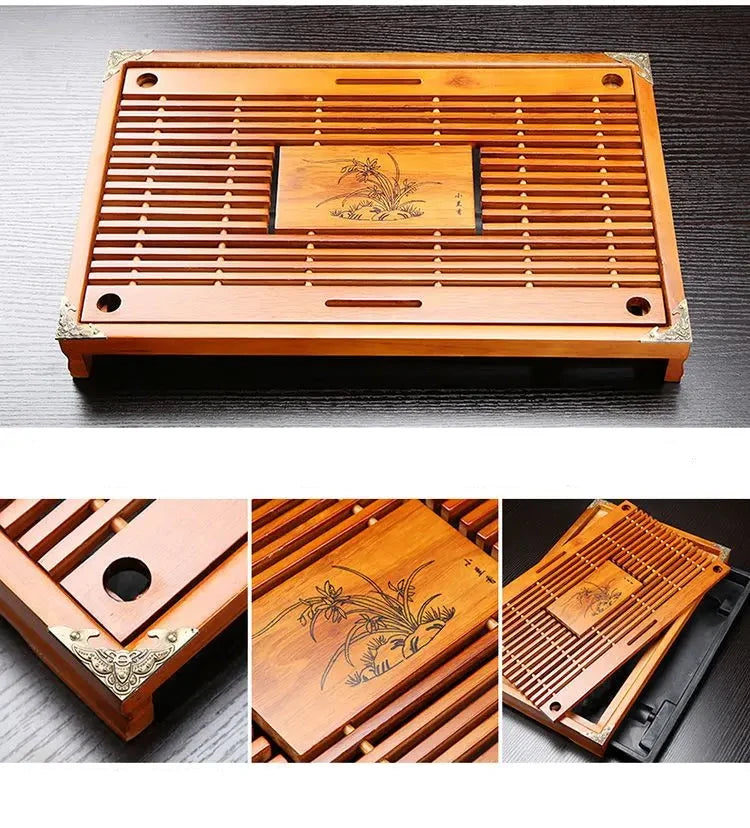 KŌHI-Home Yixing Ceramic Kung Fu Tea Set (27-Piece) – Chinese Tea Ceremony Set with Solid Wood Tea Tray