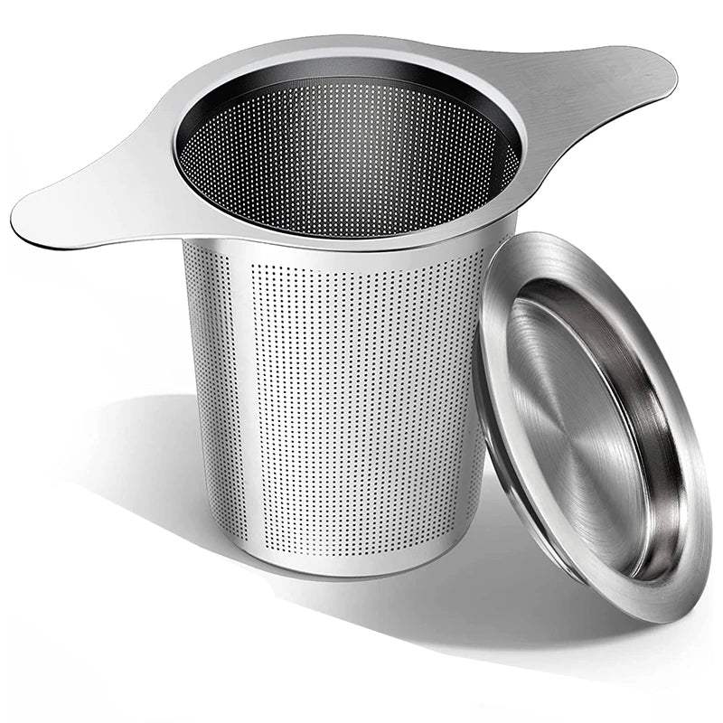 KŌHI-Home Stainless Steel Tea Infuser – Fine Mesh Strainer with Double Handles for Loose Leaf Tea
