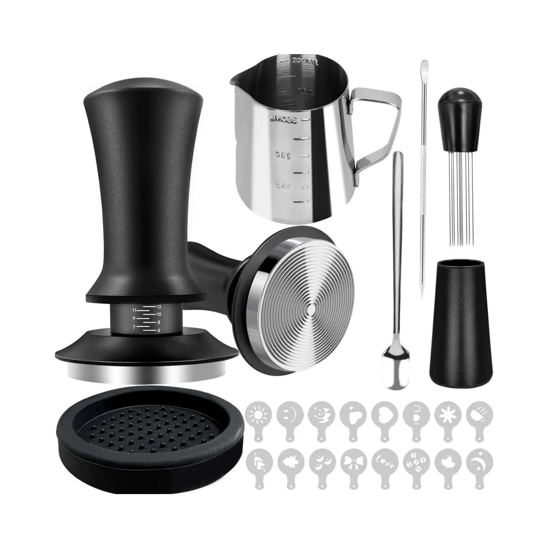 KŌHI-Home Coffee Tool Set (4–7-delig) – RVS Tamper, WDT Naald, Doseerring & Espresso Accessoires voor Thuisbarista’s