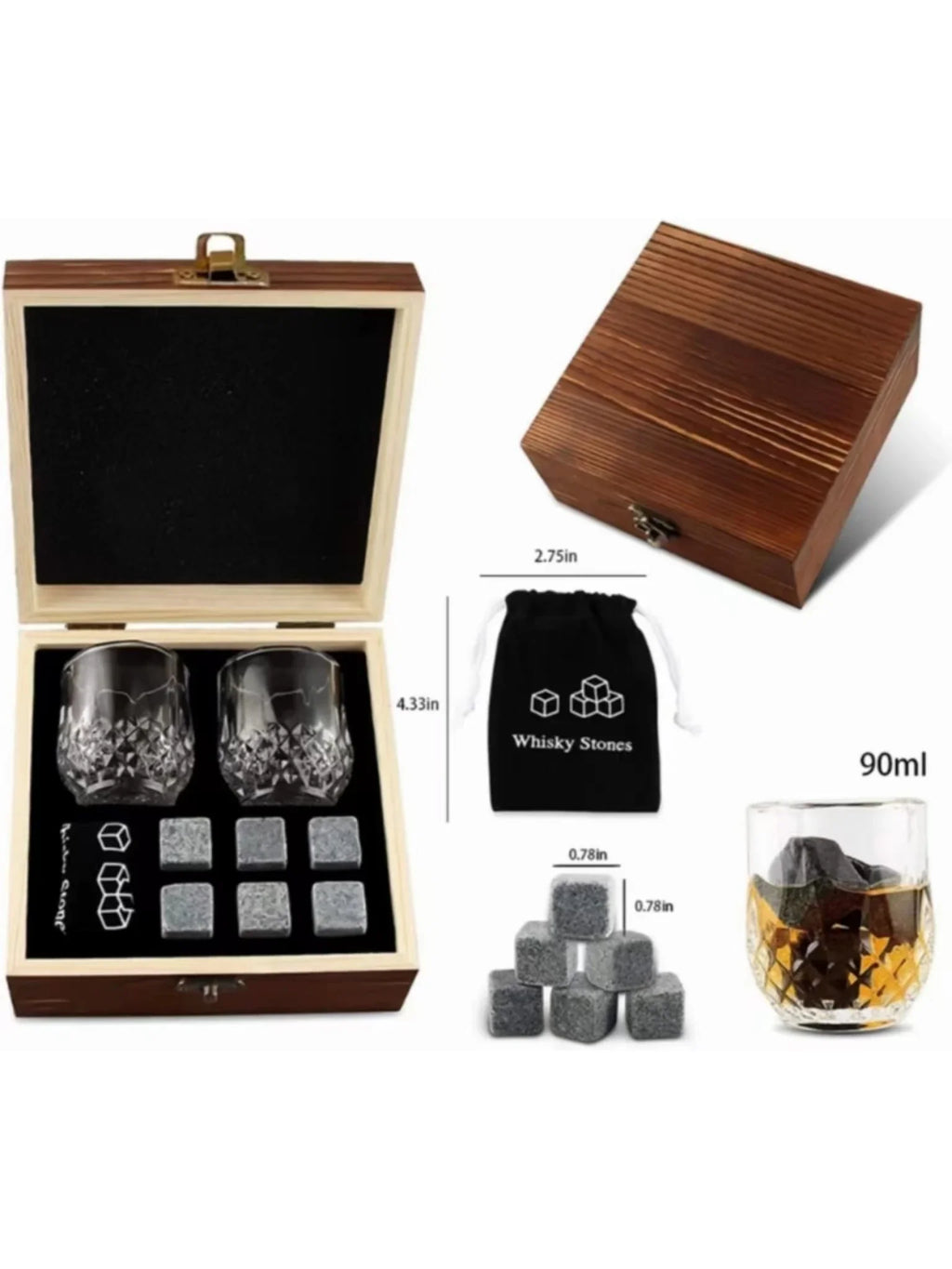 KŌHI-Home Whiskey Stones & Glass Set