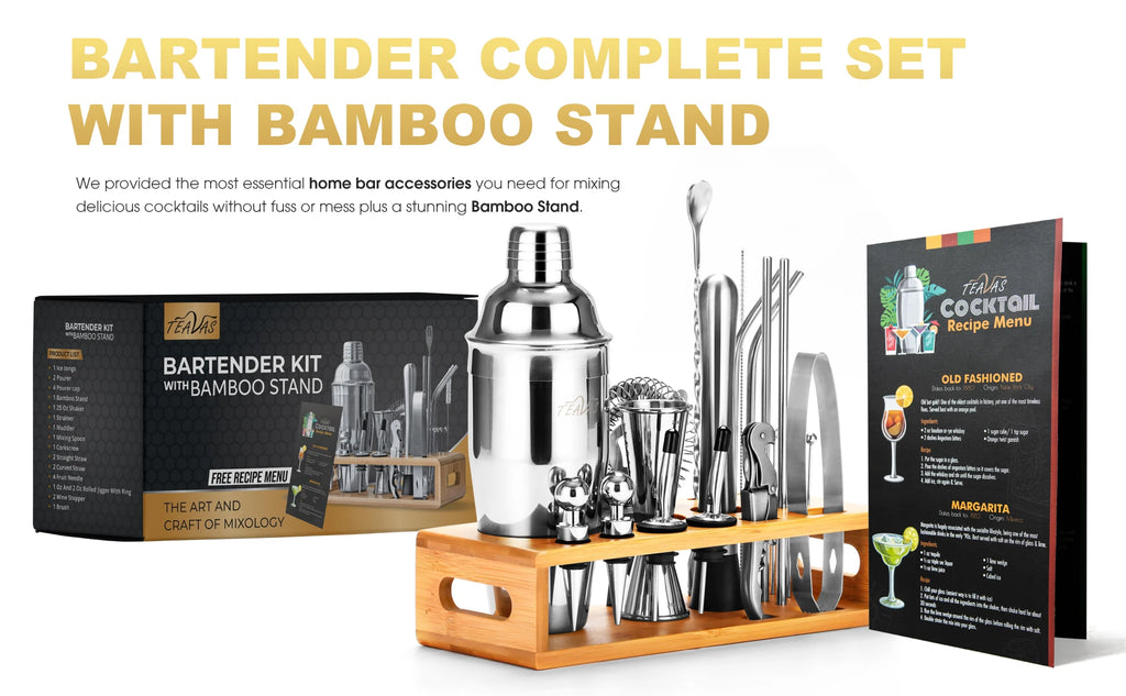 KŌHI-Home Mixology Bartender Kit (25-Piece) – Cocktail Shaker & Japanese-Style Jigger Set