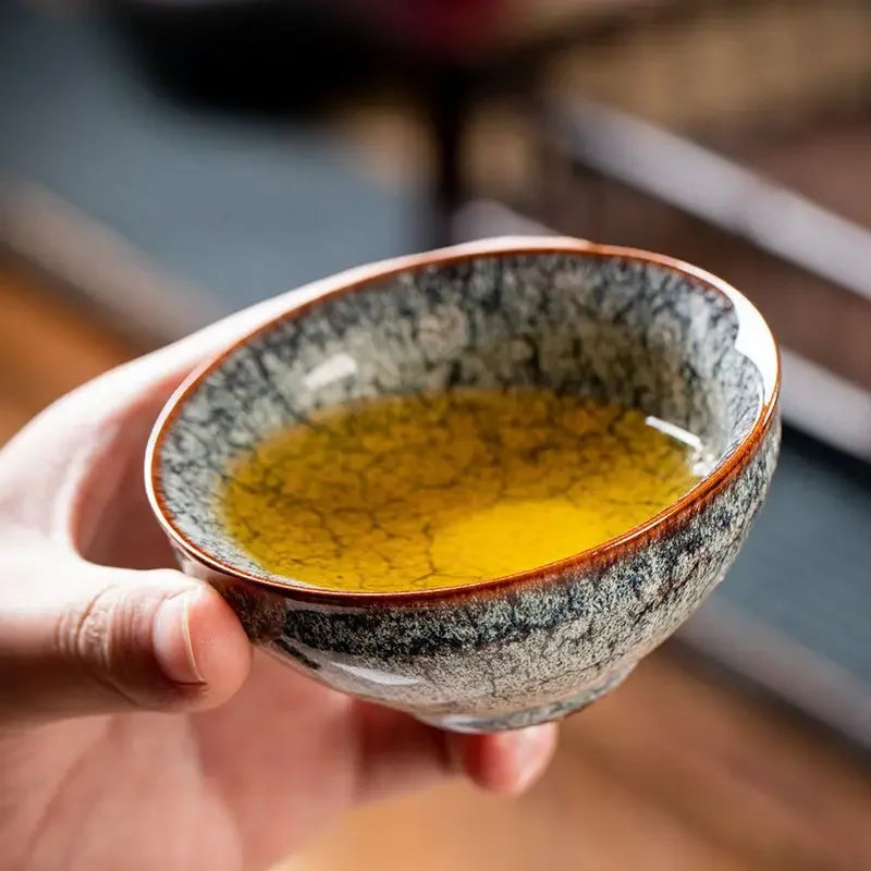 KŌHI-Home Four Seasons Kiln-Transformed Ceramic Tea Cups – Gift Set of 4