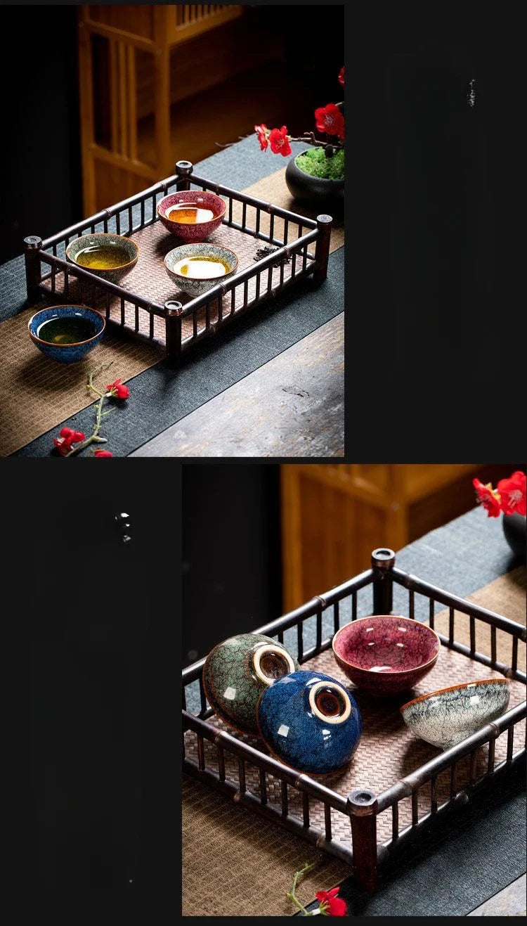 KŌHI-Home Four Seasons Kiln-Transformed Ceramic Tea Cups – Gift Set of 4