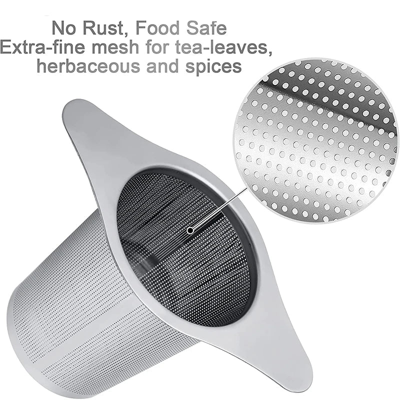 KŌHI-Home Stainless Steel Tea Infuser – Fine Mesh Strainer with Double Handles for Loose Leaf Tea