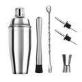 KŌHI-Home Stainless Steel Cocktail Shaker Set (6–9 Pieces) – Bartending Tools with Storage Bag