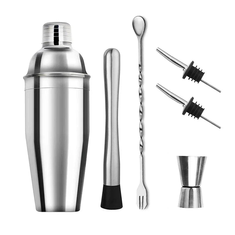 KŌHI-Home Stainless Steel Cocktail Shaker Set (6–9 Pieces) – Bartending Tools with Storage Bag