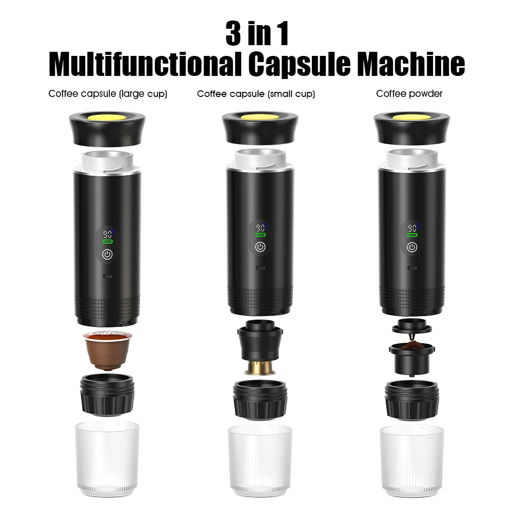 KŌHI-Home Portable Espresso Machine – 3-in-1 Capsule & Ground Coffee Maker with Digital Display