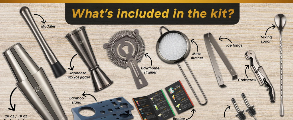 KŌHI-Home Mixology Bartender Kit (25-Piece) – Cocktail Shaker & Japanese-Style Jigger Set