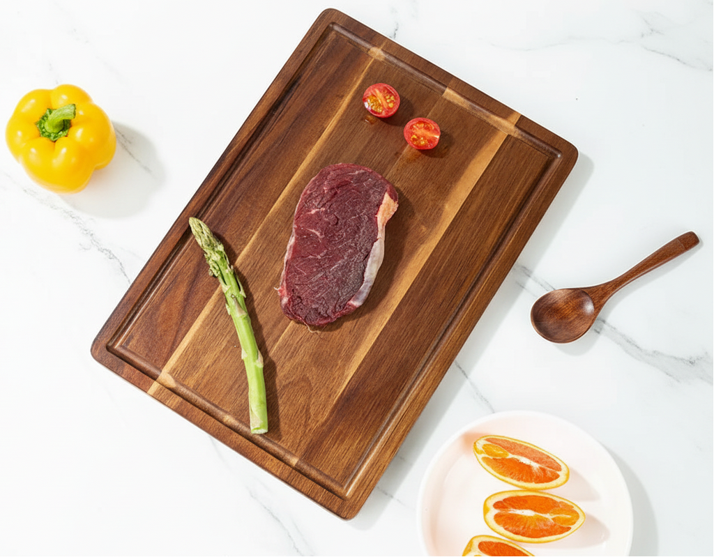 KŌHI-Home Thick Acacia Wood Cutting Board – Large Solid Wood Board for Kitchen & Table