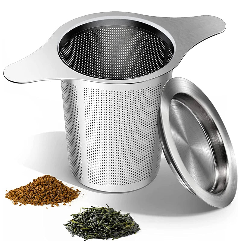 KŌHI-Home Stainless Steel Tea Infuser – Fine Mesh Strainer with Double Handles for Loose Leaf Tea