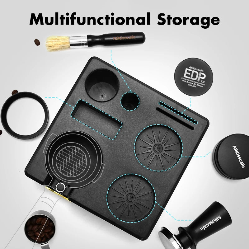 KŌHI-Home Coffee Tamping Station – Portafilter Holder with Storage Drawer