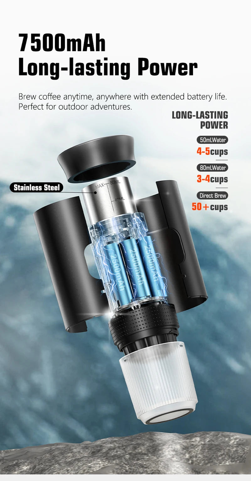 KŌHI-Home Portable Espresso Machine – 3-in-1 Capsule & Ground Coffee Maker with Digital Display